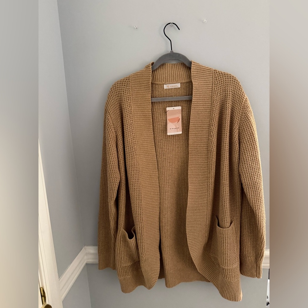 KIRUNDO Cardigan Womens Open Front Long Sleeve Knitted Soft Sweater Loose